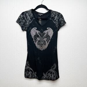 La Culture Rhinestone Baddie Punk XS Goth Y2K Dark Fairy Grunge Rock Concert